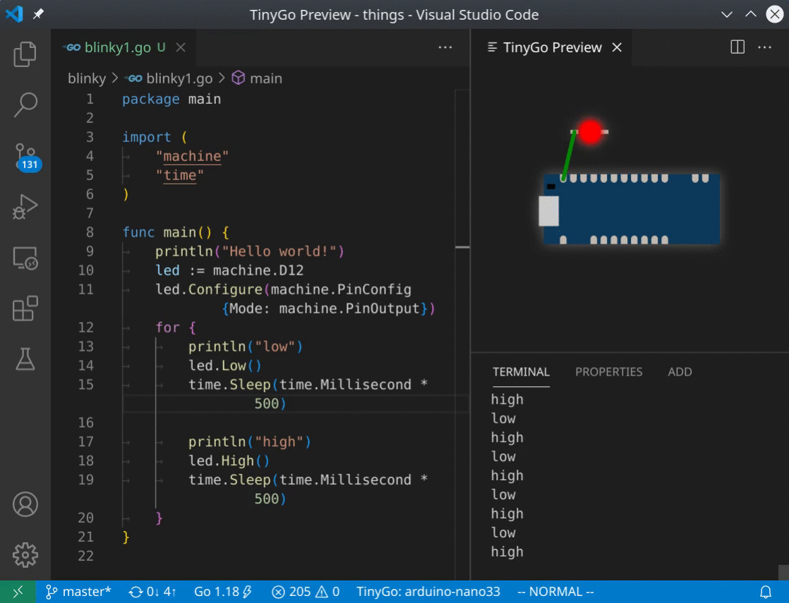Screenshot of VS Code showing the preview feature in action
